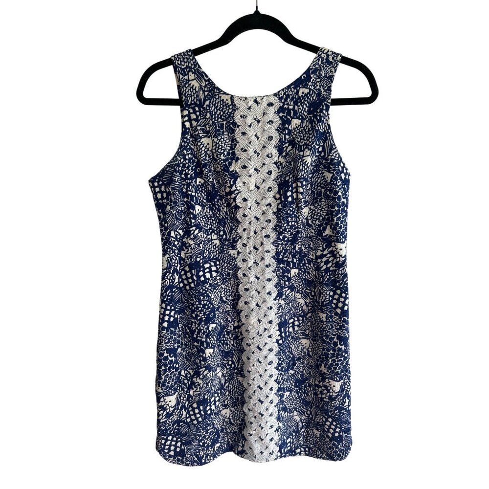 Lilly Pulitzer for Target Upstream Dress Women's Size 6 Fish Print Blue White